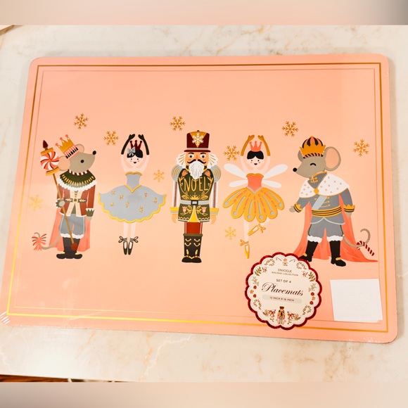 Envogue 4 Pink Nutcracker Ballet Cork Placemat Sets - Picture 2 of 9
